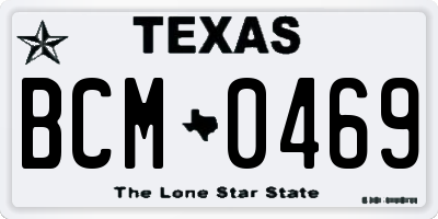 TX license plate BCM0469