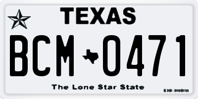TX license plate BCM0471