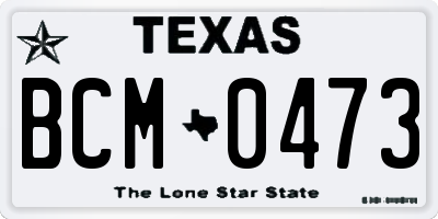 TX license plate BCM0473