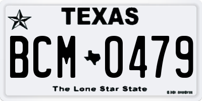 TX license plate BCM0479