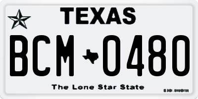 TX license plate BCM0480