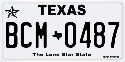 TX license plate BCM0487