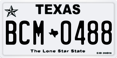 TX license plate BCM0488