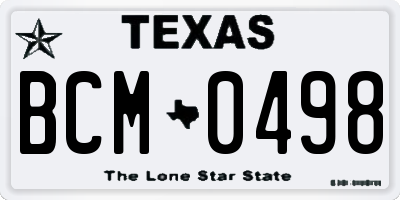 TX license plate BCM0498