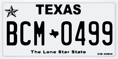 TX license plate BCM0499