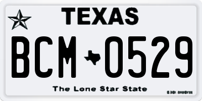 TX license plate BCM0529