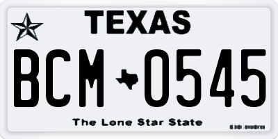 TX license plate BCM0545