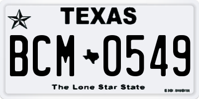 TX license plate BCM0549