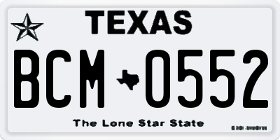 TX license plate BCM0552