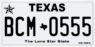 TX license plate BCM0555