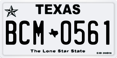 TX license plate BCM0561