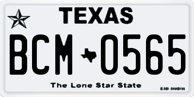 TX license plate BCM0565