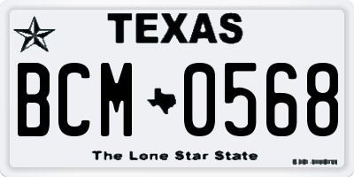 TX license plate BCM0568