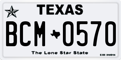TX license plate BCM0570