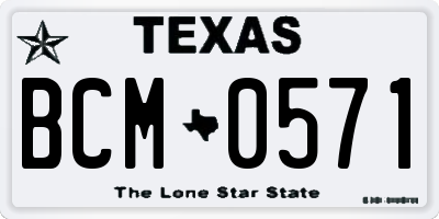 TX license plate BCM0571