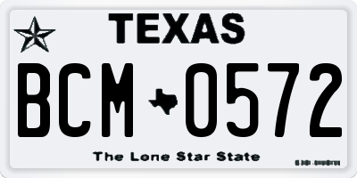 TX license plate BCM0572