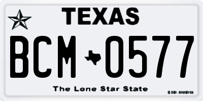 TX license plate BCM0577
