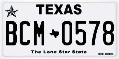 TX license plate BCM0578