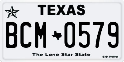 TX license plate BCM0579