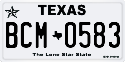 TX license plate BCM0583