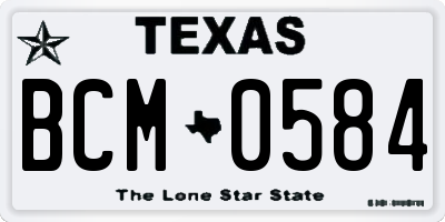 TX license plate BCM0584