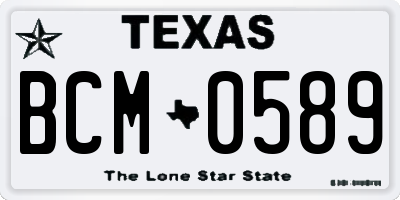 TX license plate BCM0589