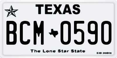 TX license plate BCM0590