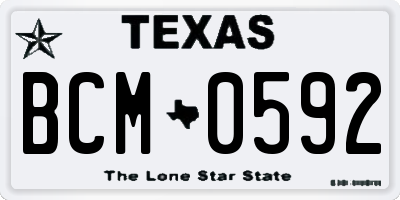 TX license plate BCM0592
