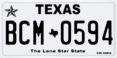 TX license plate BCM0594