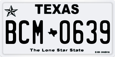 TX license plate BCM0639
