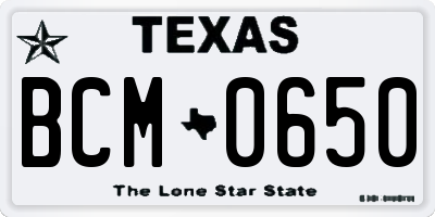 TX license plate BCM0650