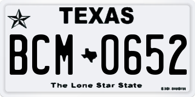 TX license plate BCM0652