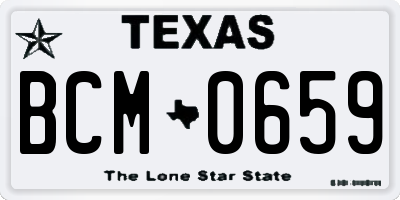 TX license plate BCM0659
