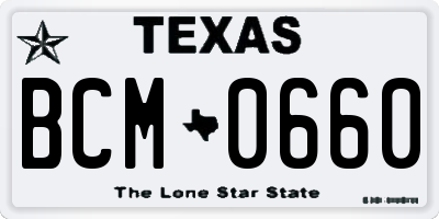 TX license plate BCM0660