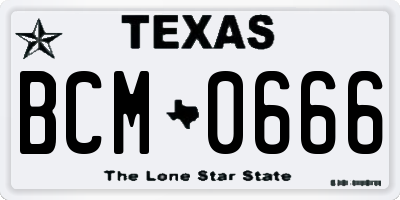 TX license plate BCM0666