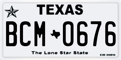 TX license plate BCM0676