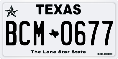 TX license plate BCM0677