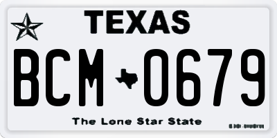 TX license plate BCM0679