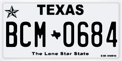 TX license plate BCM0684