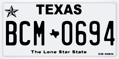 TX license plate BCM0694