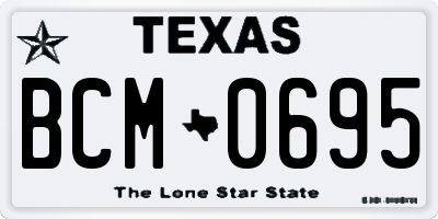 TX license plate BCM0695