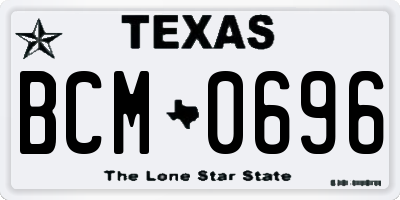 TX license plate BCM0696