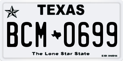 TX license plate BCM0699