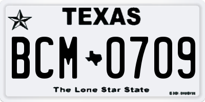 TX license plate BCM0709