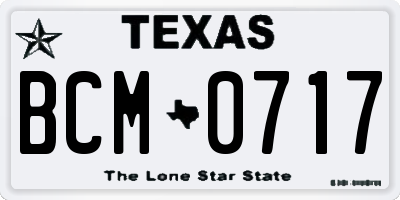 TX license plate BCM0717