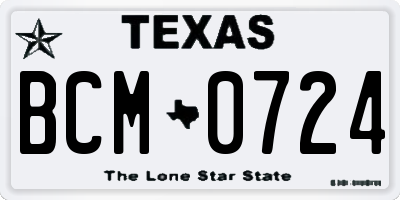 TX license plate BCM0724