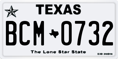 TX license plate BCM0732