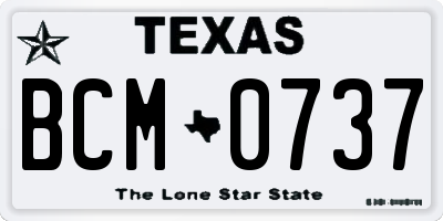TX license plate BCM0737