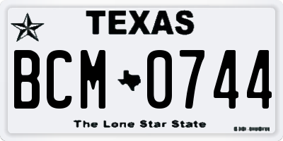 TX license plate BCM0744
