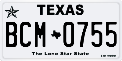 TX license plate BCM0755